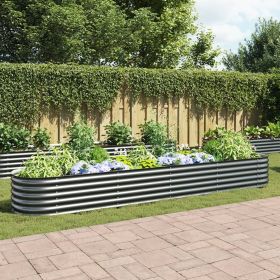 Garden Raised Bed Grey Galvanized Steel Extra Large Sturdy