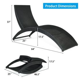 Foldable Patio Lounge Chair with Cushion for Backyard