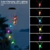 LED Solar Hummingbird Wind Chime For Spring Solar String Lights 6 LEDs Color-Changing IP65 Waterproof Decorative Lamp Lighting For Home Garden Fe