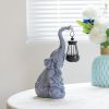 Elephant Solar Light, Solar Elephant Figurine Light, Front Porch Decor, Solar Elephant Statue, Indoor Outdoor Solar Light, Solar Powered Garden D