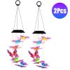 1Pc 2Pcs Quantity Options Solar Butterfly Wind Chime 7 Color Changing Wind Chime For Outside IPX4 Waterproof Outdoor Garden Yard Decor