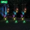 LED Solar Hummingbird Wind Chime For Spring Solar String Lights 6 LEDs Color-Changing IP65 Waterproof Decorative Lamp Lighting For Home Garden Fe
